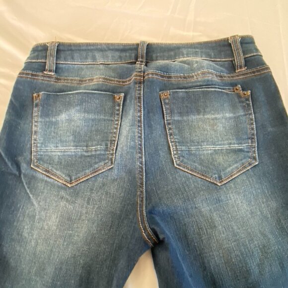 Tinseltown Denim Couture Dark Wash Distressed 5-pocket style Stretch Denim Jeans - Picture 1 of 8
